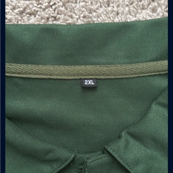 Men’s 2XL Dark Green Collared Short Sleeve Shirt - Picture 4 of 6